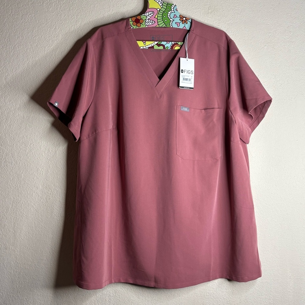 Sold please don’t buy Figs Catarina One-Pocket Scrub Top Size 3X mauve - Picture 2 of 6